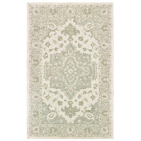 LR HOME LR Home MODTR81289SGG5079 Modern Traditions Indoor Area Rug; Sea Green & Gray - 5 ft. x 7 ft. 9 in. MODTR81289SGG5079